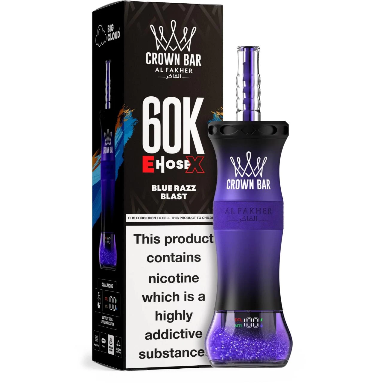Al Fakher Crown Bar E-Hose X 60000 Puff Nargile - Görsel 4