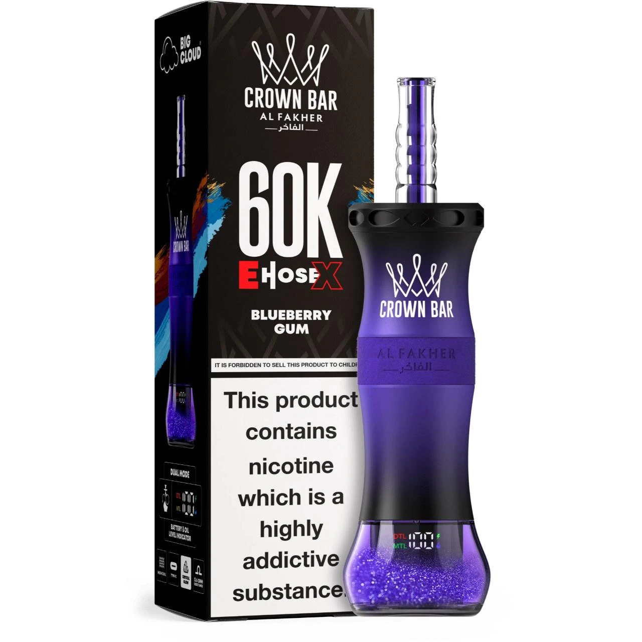 Al Fakher Crown Bar E-Hose X 60000 Puff Nargile - Görsel 5