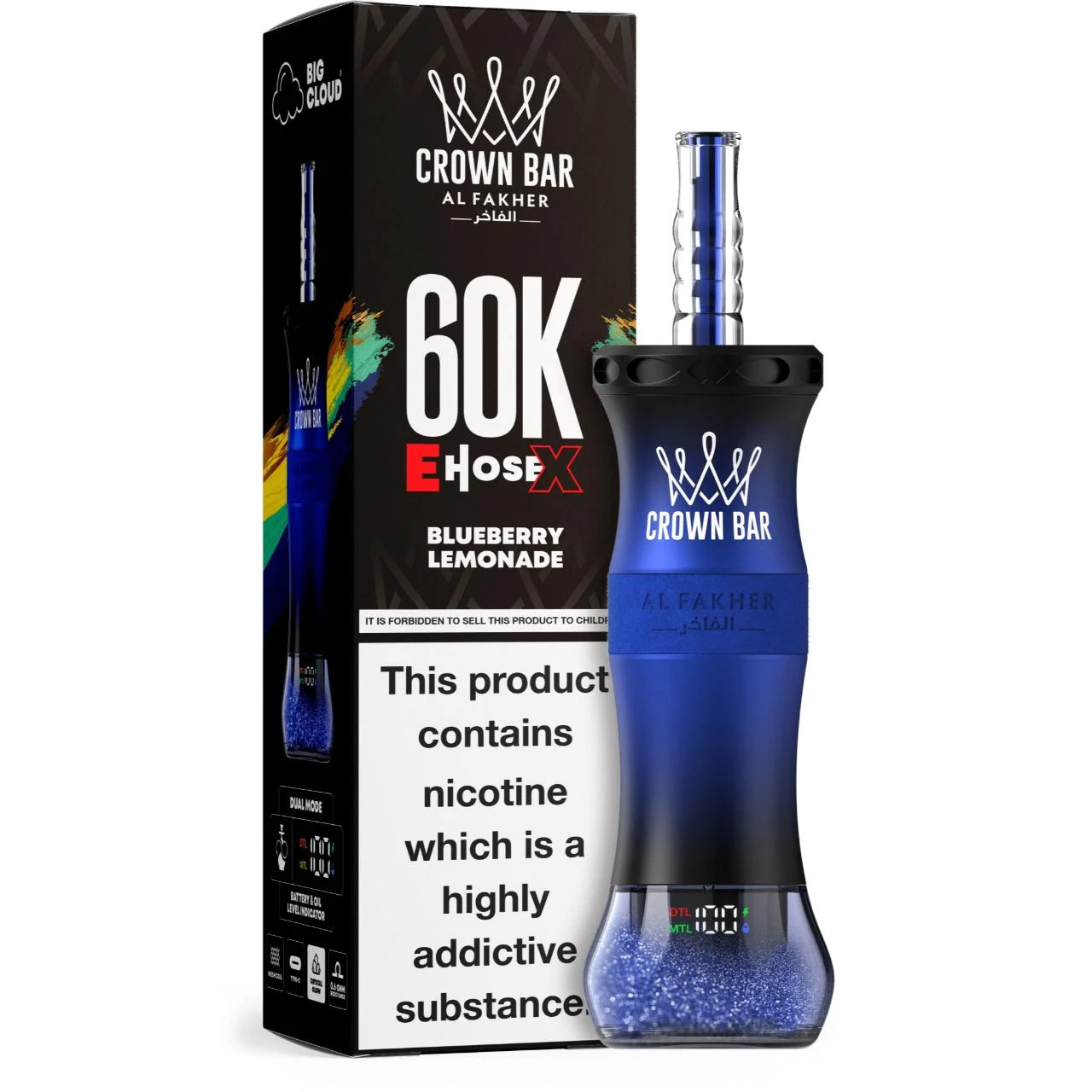 Al Fakher Crown Bar E-Hose X 60000 Puff Nargile - Görsel 6