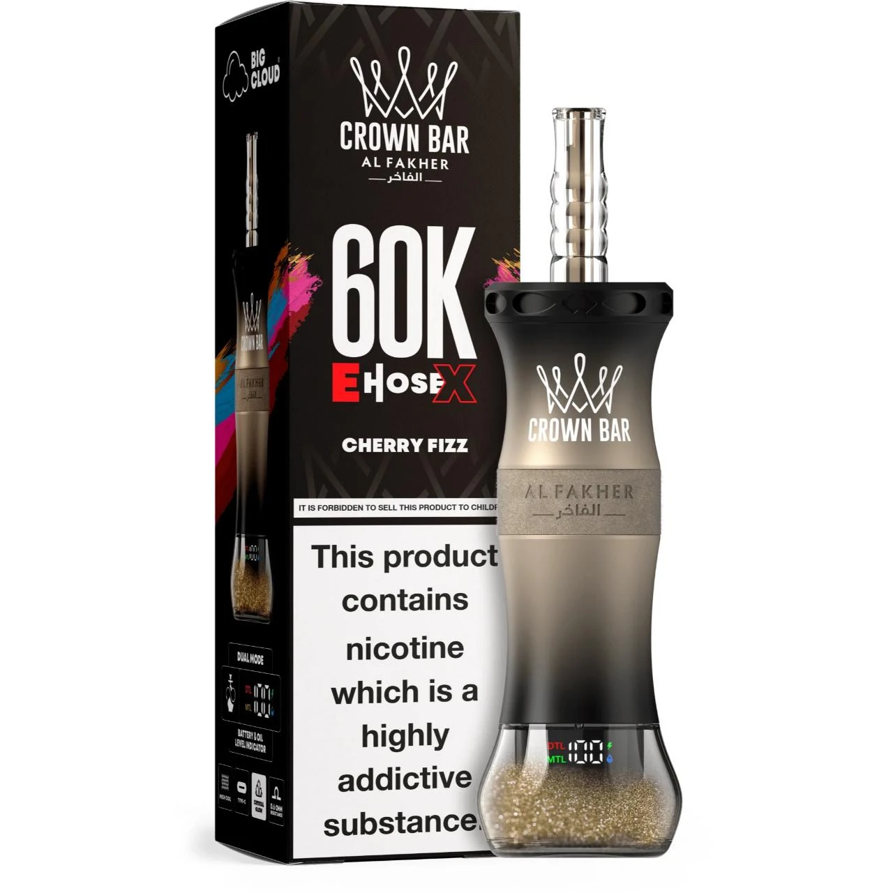 Al Fakher Crown Bar E-Hose X 60000 Puff Nargile - Görsel 8