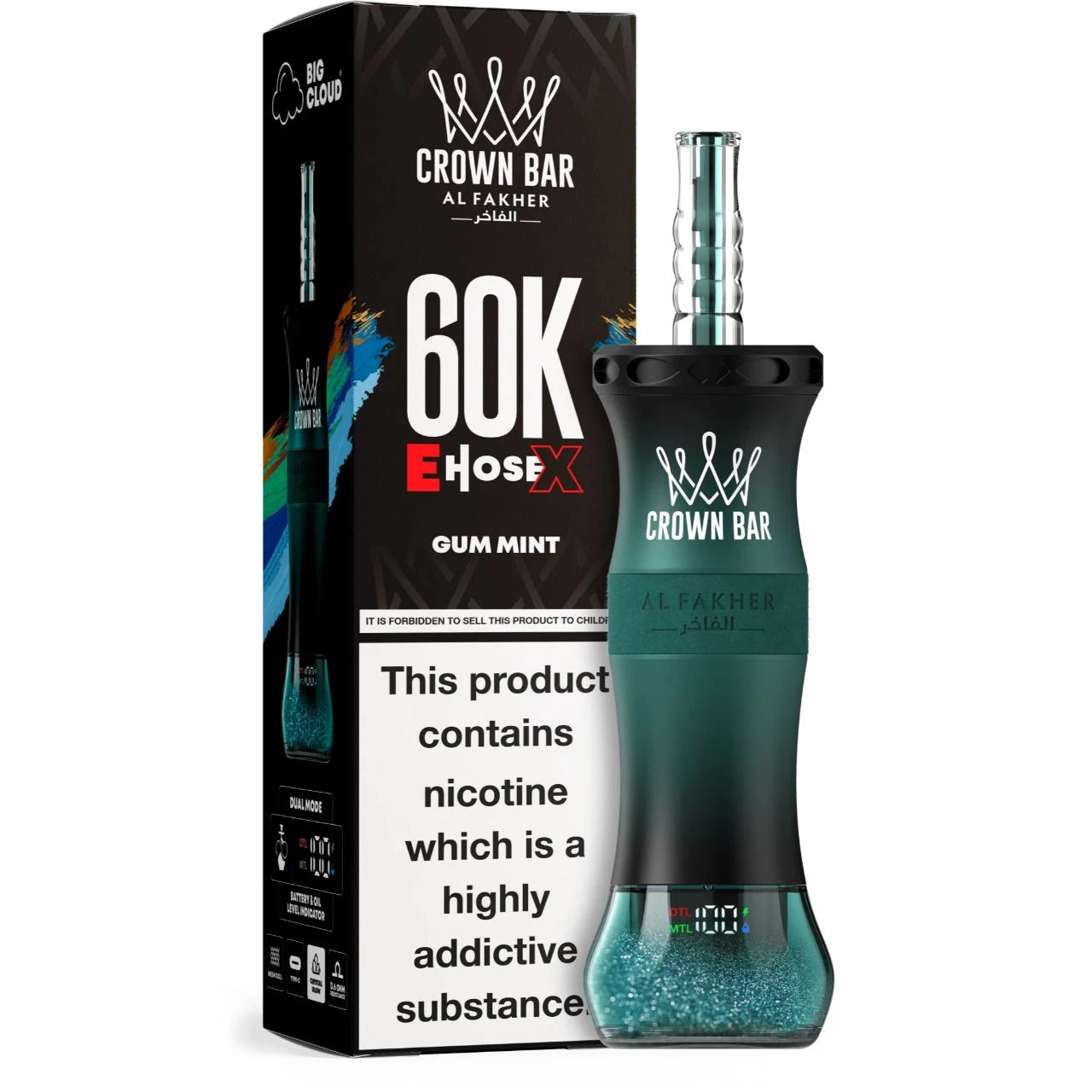 Al Fakher Crown Bar E-Hose X 60000 Puff Nargile - Görsel 10