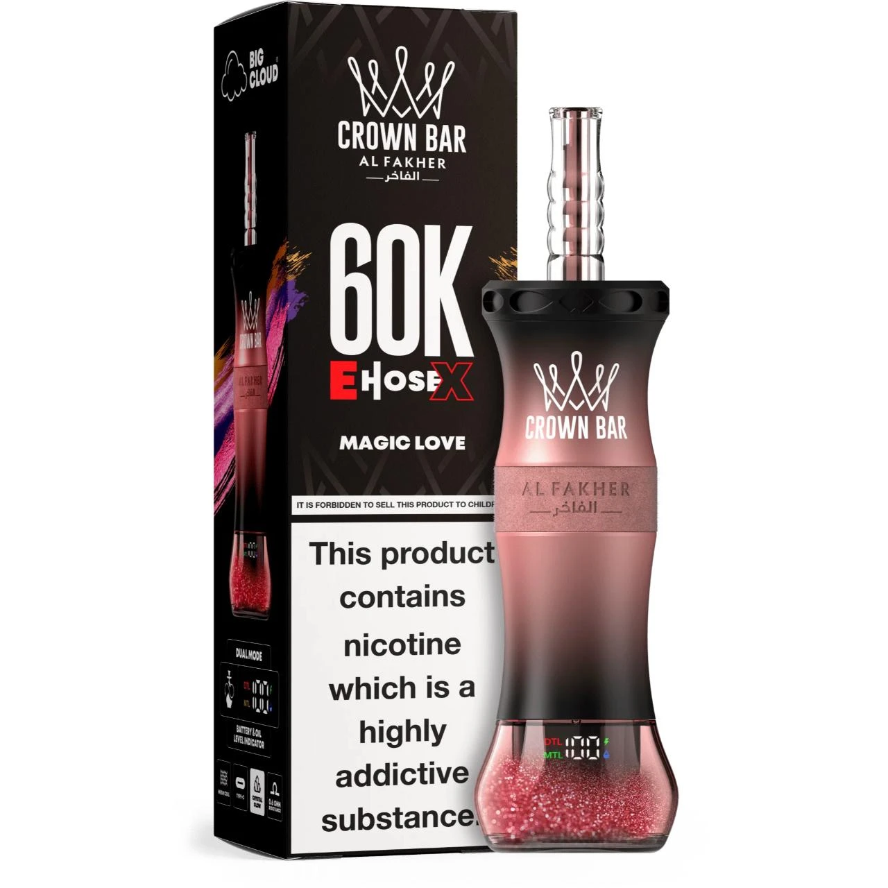Al Fakher Crown Bar E-Hose X 60000 Puff Nargile - Görsel 13