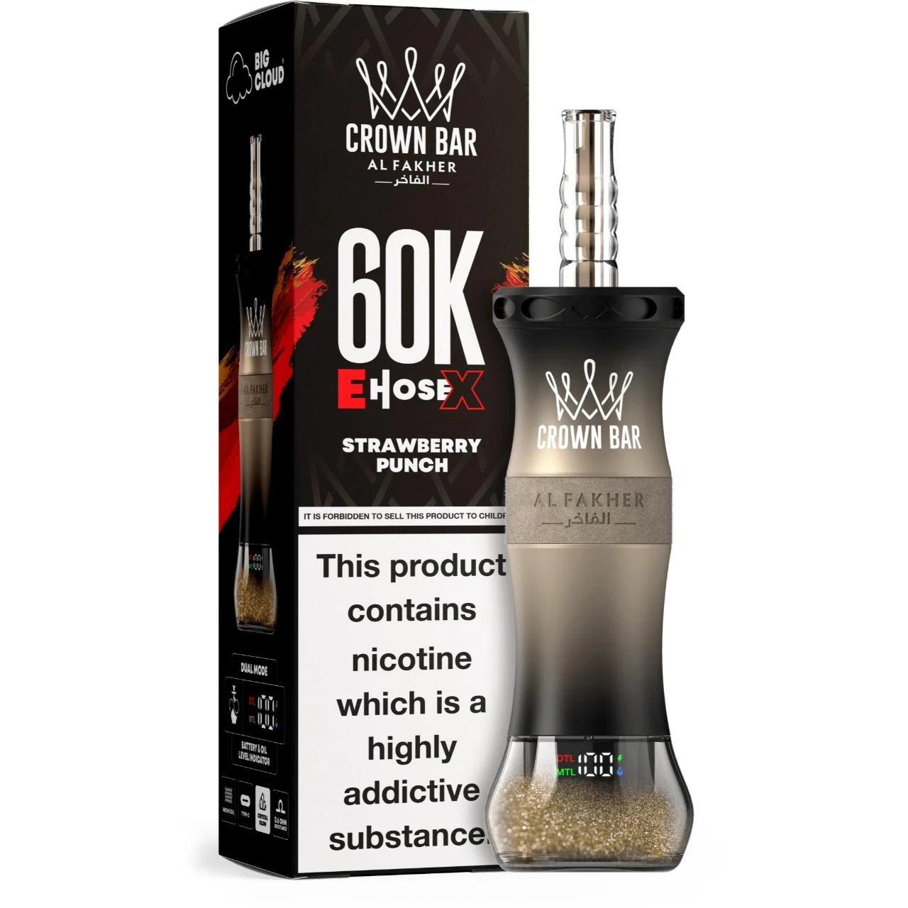 Al Fakher Crown Bar E-Hose X 60000 Puff Nargile - Görsel 15