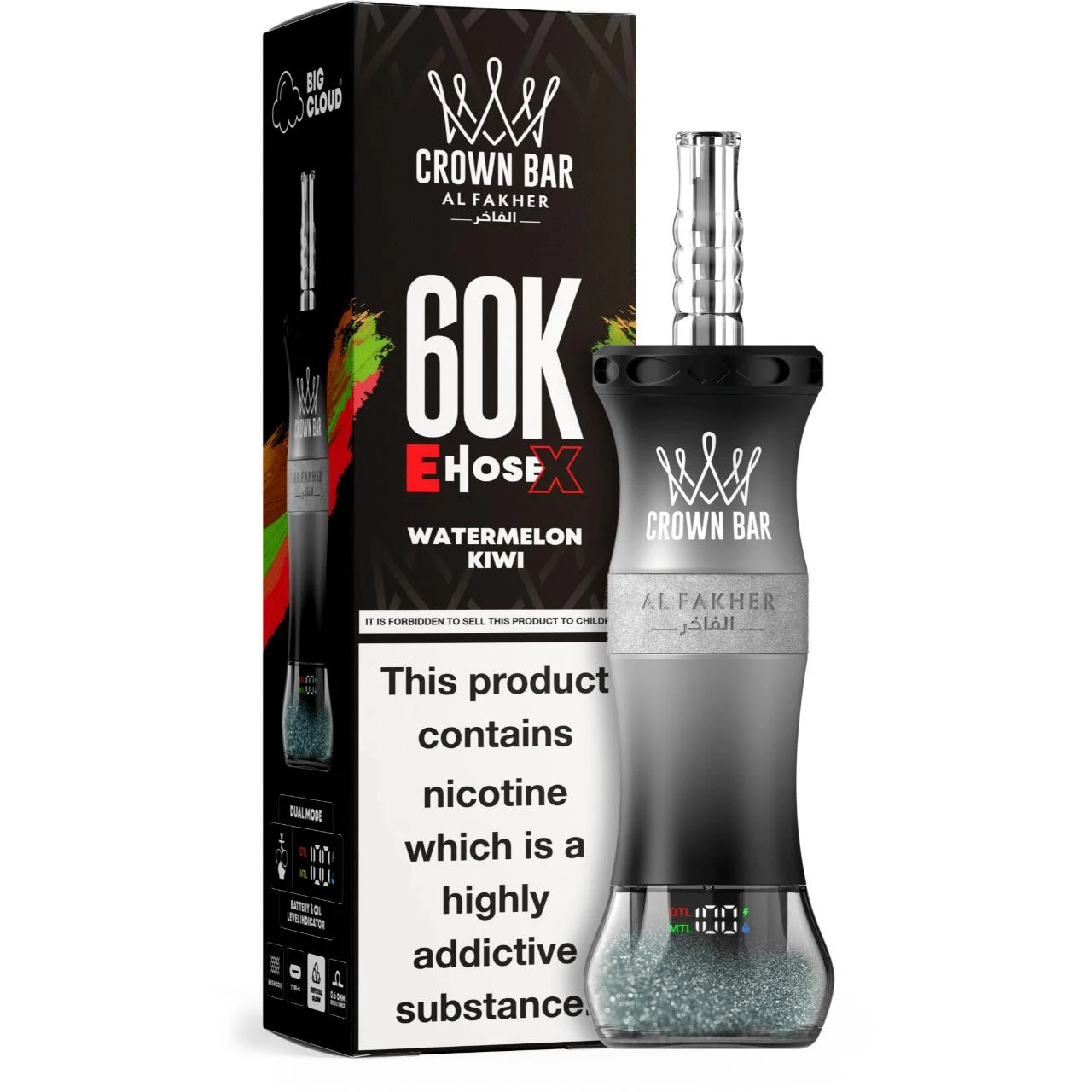 Al Fakher Crown Bar E-Hose X 60000 Puff Nargile - Görsel 18