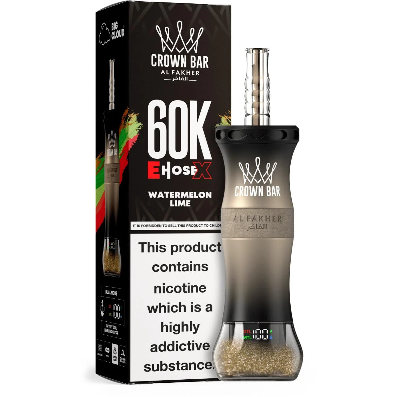 Al Fakher Crown Bar E-Hose X 60000 Puff Nargile - Görsel 19