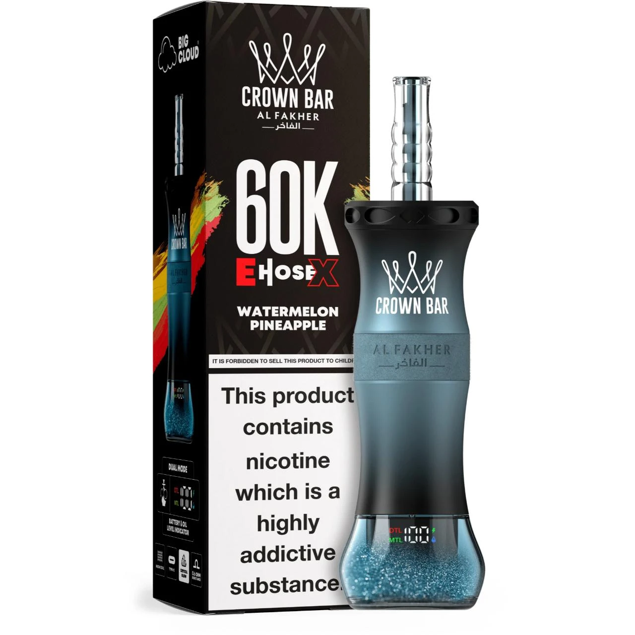 Al Fakher Crown Bar E-Hose X 60000 Puff Nargile - Görsel 20